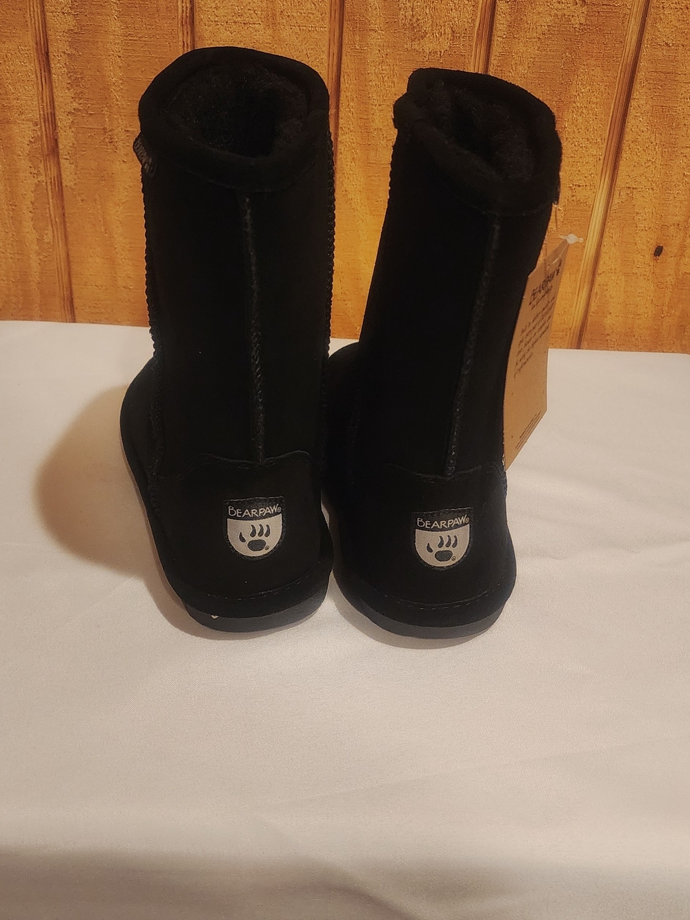 Bear Paw Emma Short Black Winter Boots Size 8 - Picture 3 of 4
